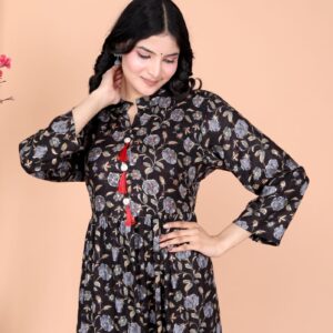 Anarkali Cotton Kurta Pant Set