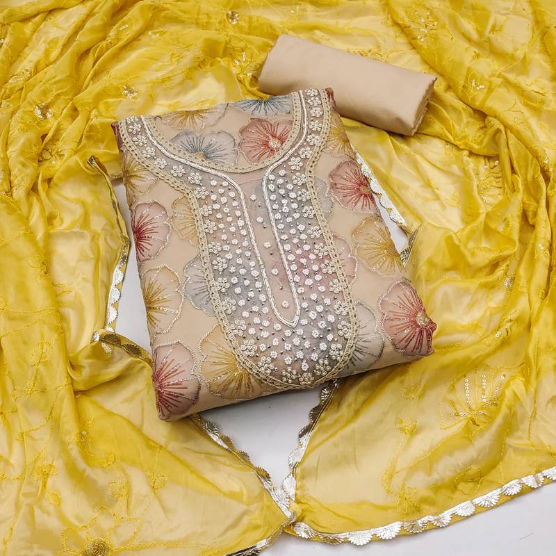 Unstitched Dress Material With Dupatta
